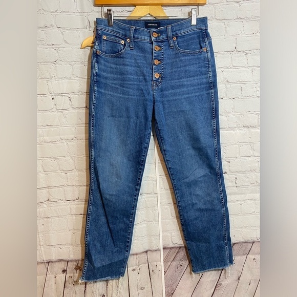 J. Crew Eco Vintage Straight Button Fly Womens Size 27 Raw Hem Jeans - Picture 1 of 7
